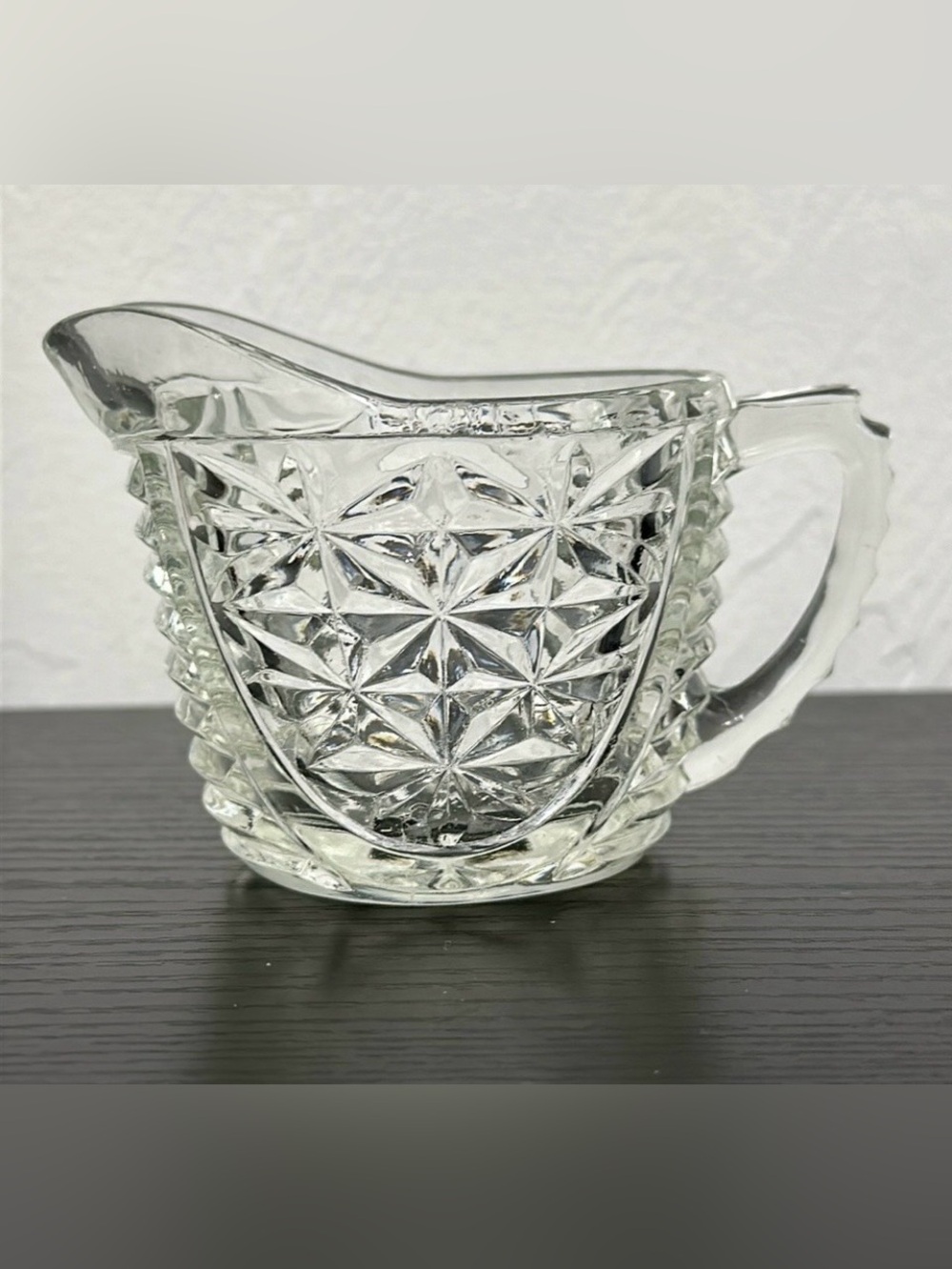 Stars & Bars Anchor Hocking Vintage Pressed Glass Creamer Pitcher